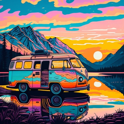 Picture of SILKSCREEN CAMPER ON THE LAKE 10
