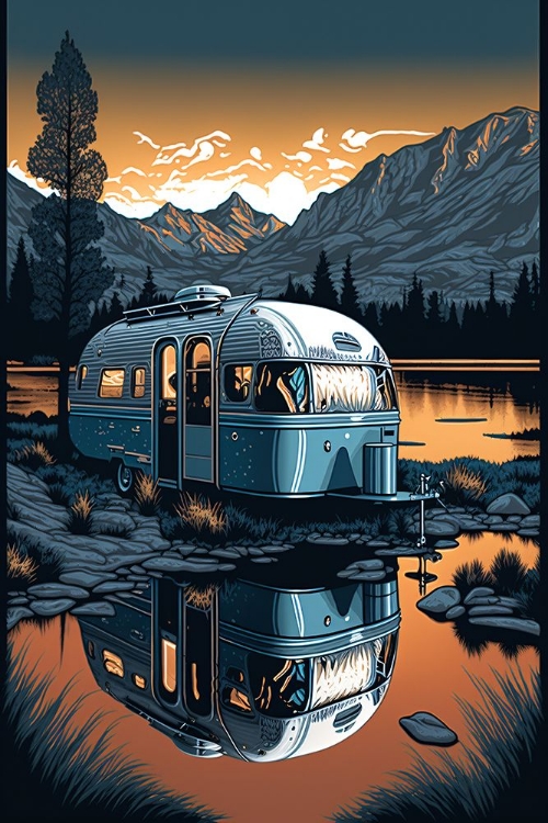 Picture of SILKSCREEN CAMPER ON THE LAKE 14