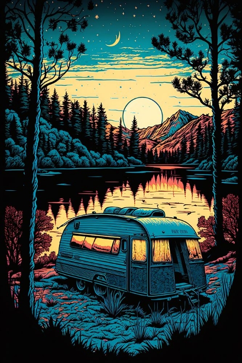 Picture of SILKSCREEN CAMPER ON THE LAKE 16
