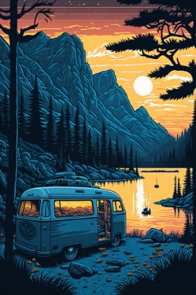 Picture of SILKSCREEN CAMPER ON THE LAKE 17