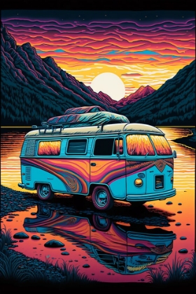 Picture of SILKSCREEN CAMPER ON THE LAKE 19