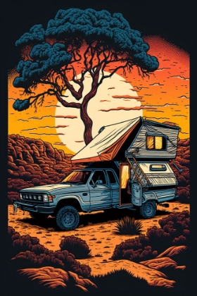Picture of SILKSCREEN PICKUP TRUCK AT THE CAMPSITE 7