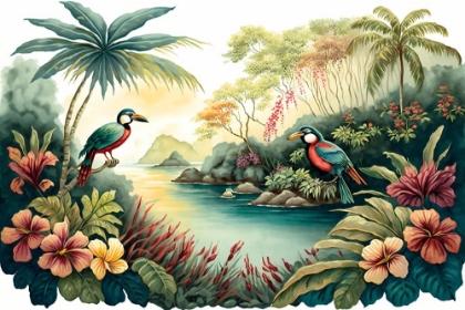 Picture of TROPICAL WATERCOLOR PARADISE 1