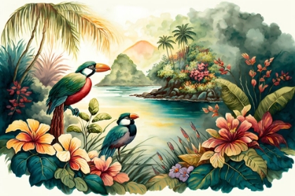 Picture of TROPICAL WATERCOLOR PARADISE 3