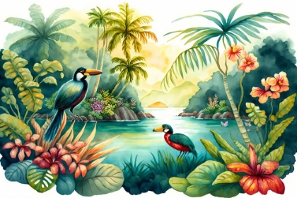 Picture of TROPICAL WATERCOLOR PARADISE 4