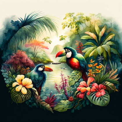 Picture of TROPICAL WATERCOLOR PARADISE 5