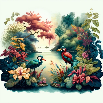 Picture of TROPICAL WATERCOLOR PARADISE 6