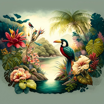 Picture of TROPICAL WATERCOLOR PARADISE 7