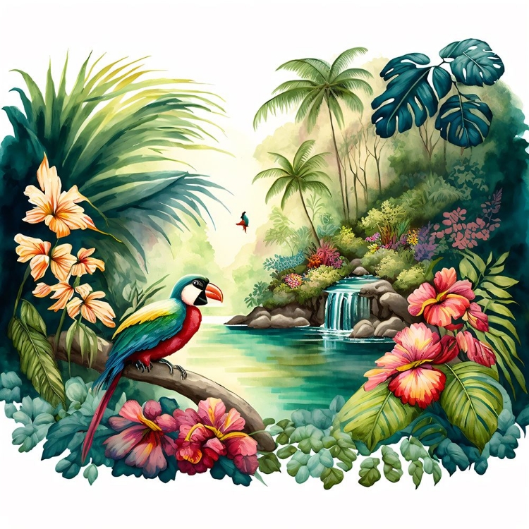 Picture of TROPICAL WATERCOLOR PARADISE 9