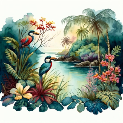 Picture of TROPICAL WATERCOLOR PARADISE 10