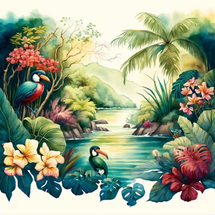 Picture of TROPICAL WATERCOLOR PARADISE 13