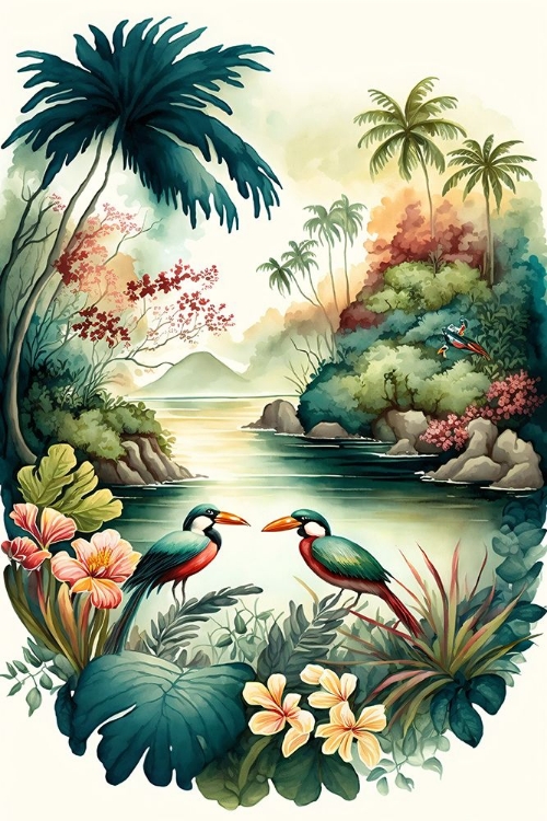 Picture of TROPICAL WATERCOLOR PARADISE 14