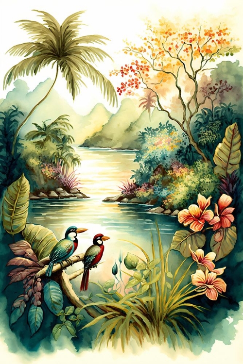 Picture of TROPICAL WATERCOLOR PARADISE 17