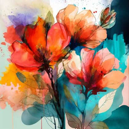 Picture of WATERCOLOR EXPRESSIVE FLOWERS 13
