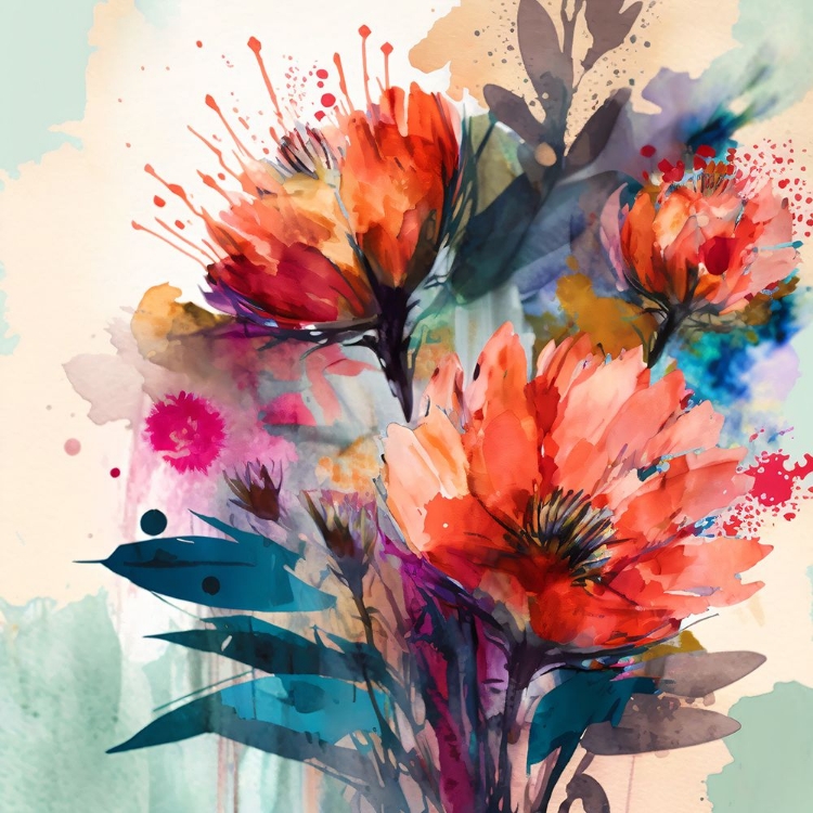 Picture of WATERCOLOR EXPRESSIVE FLOWERS 14