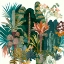 Picture of WATERCOLOR TROPICAL COLLAGE WHITE 3