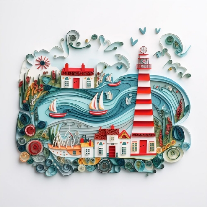 Picture of PAPER ART COASTAL SCENE17