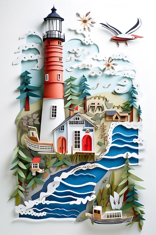 Picture of PAPER ART COASTAL SCENE21