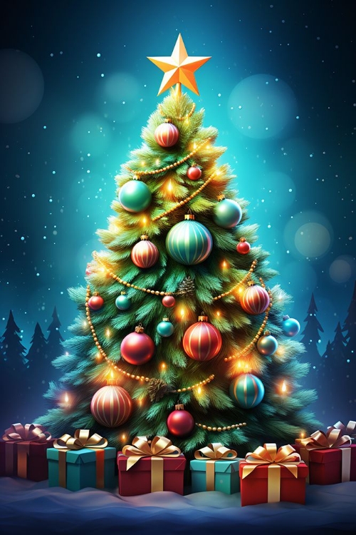 Picture of COLORFUL CHRISTMAS TREE 1