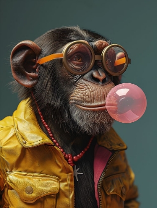 Picture of CHIMPANZEE BLOWING BUBBLE