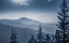 Picture of SILHOUETTED MOUNTAIN SUNSET