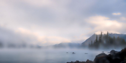 Picture of MORNING MIST OVER THE LAKE II