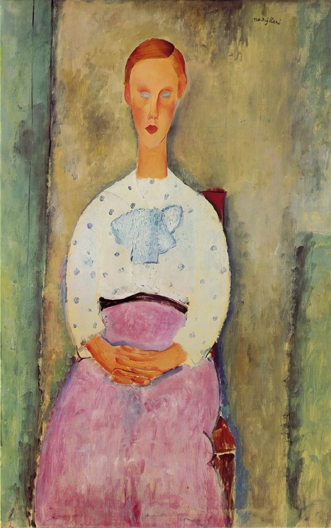 Picture of GIRL WITH A POLKA-DOT BLOUSE 1919