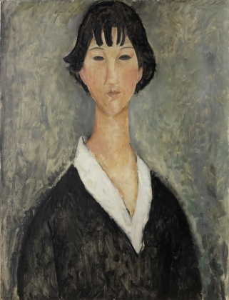 Picture of YOUNG WOMAN WITH BLACK HAIR 1919