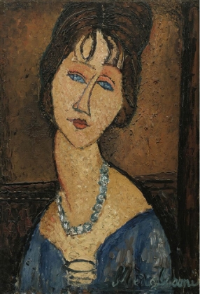 Picture of JEANNE HEBUTERNE WITH A NECKLACE 1917