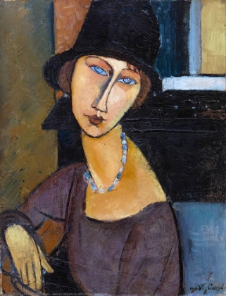 Picture of JEANNE HEBUTERNE WITH HAT AND NECKLACE 1917