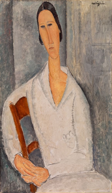 Picture of MADAME HANKA ZBOROWSKI LEANING ON A CHAIR 1919