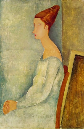 Picture of PORTRAIT OF JEANNE HEBUTERNE SIDE PROFILE 1918