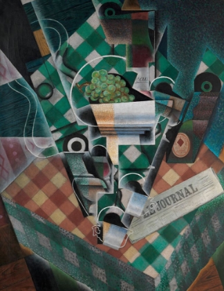 Picture of STILL LIFE WITH CHECKED TABLECLOTH 1915