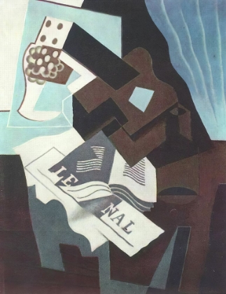 Picture of STILL LIFE WITH GUITAR, BOOK AND NEWSPAPER 1919