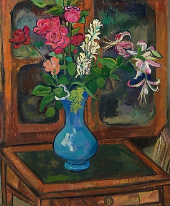 Picture of BOUQUET OF FLOWERS ON A SMALL TABLE 1932