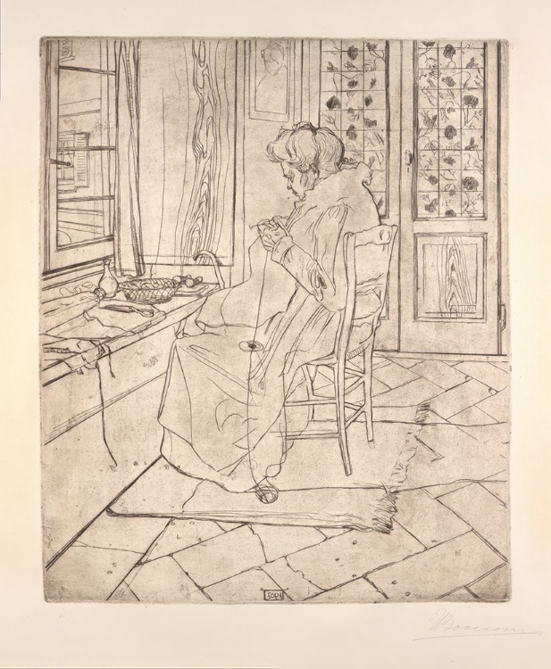 Picture of THE ARTISTS MOTHER CROCHETING 1907