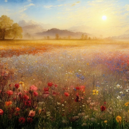 Picture of EVENING FIELD OF FLOWERS 2