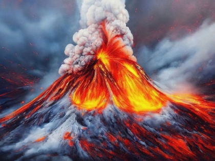 Picture of THE VOLCANO ERUPTS