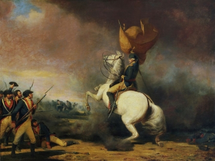 Picture of WASHINGTON RALLYING THE AMERICANS AT THE BATTLE OF PRINCETON