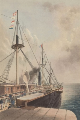 Picture of THE DECK OF THE GREAT EASTERN SHOWING THE TROUGH FOR THE ATLANTIC TELEGRAPH CABLE