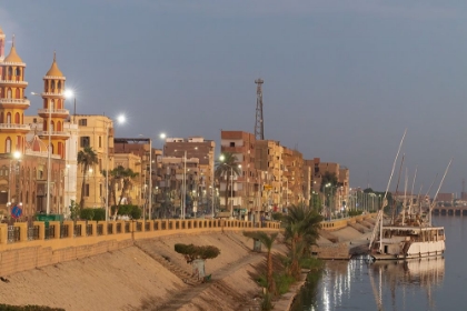 Picture of SUNRISE OVER THE RIVER NILE AT THE VILLAGE OF ESNA-EGYPT.