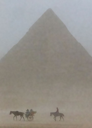 Picture of RIDERS IN SANDSTORM. PYRAMIDS OF GIZA-EGYPT.