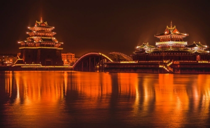 Picture of JINMING LAKE-KAIFENG-CHINA. KAIFENG WAS THE CAPITAL OF THE SONG DYNASTY-1000 TO 1100 AD.