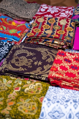 Picture of INDONESIA-BALI. TRADITIONAL HANDICRAFT VILLAGE OF TOHPATI SPECIALIZING IN BATIK FABRIC.