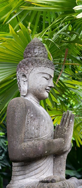 Picture of INDONESIA-BALI. BUDDHA STATUE WITH GREEN PALMS.