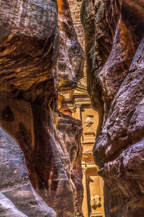 Picture of ENTRANCE TREASURY-PETRA-JORDAN. BUILT BY NABATAEANS IN 100 BC