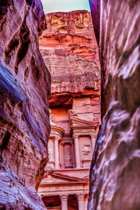 Picture of TREASURY-PETRA-JORDAN. TREASURY BUILT BY NABATAEANS IN 100 BC.