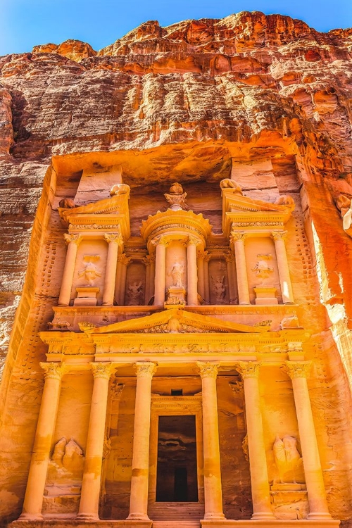 Picture of TREASURY-PETRA-JORDAN. TREASURY BUILT BY NABATAEANS IN 100 BC.