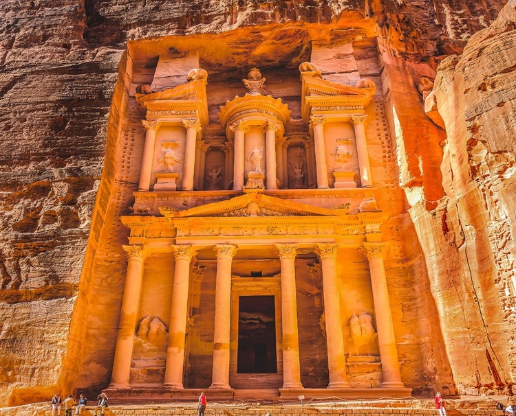 Picture of TREASURY-PETRA-JORDAN. PETRA-JORDAN. TREASURY BUILT BY THE NABATAEANS IN 100 BC.