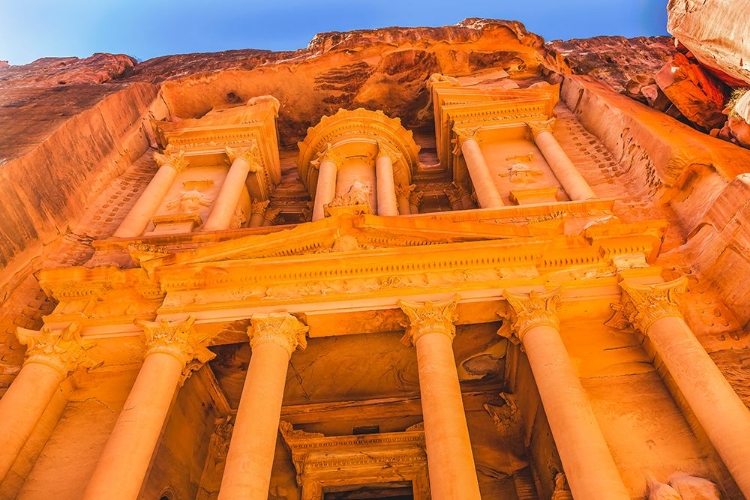 Picture of TREASURY-PETRA-JORDAN. TREASURY BUILT BY NABATAEANS IN 100 BC.